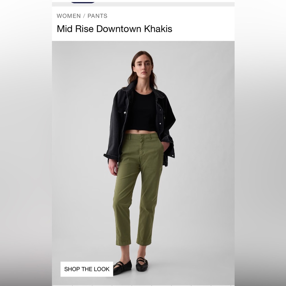Gap Downtown Khaki Mid Rise Stretch pants size 2